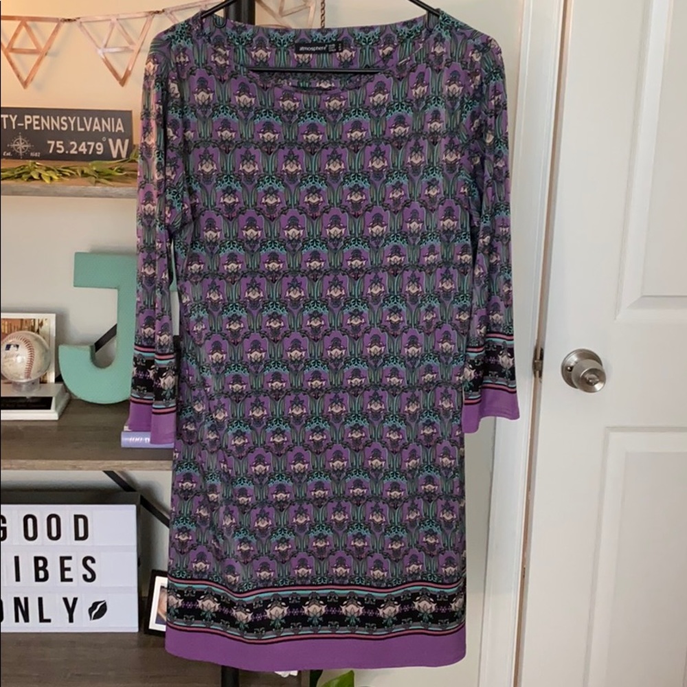 Boat neck shift dress